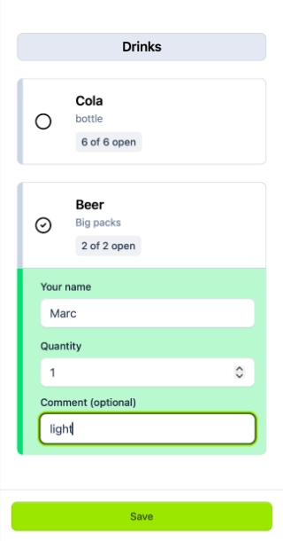 BringList add brings